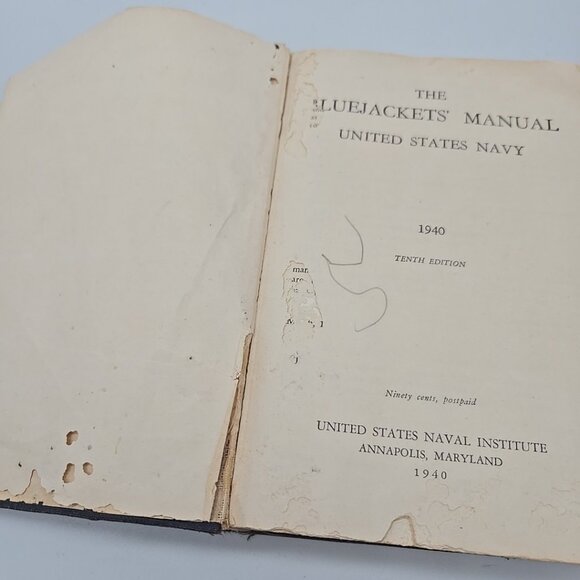 1940 US Navy Military The Blue Jackets Manual Book by CPT G.V. Stewart Softcover - Picture 3 of 14